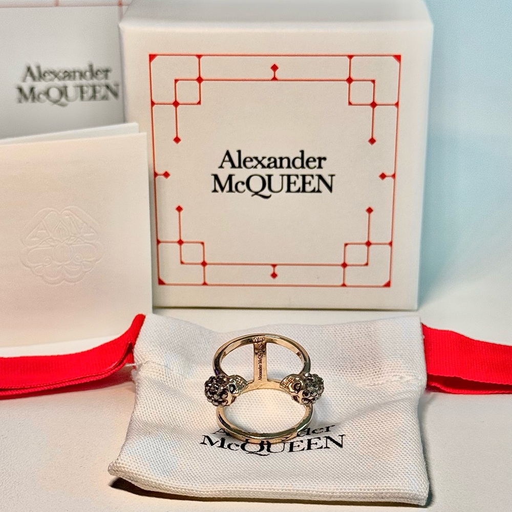 Alexander McQueen Swarovski Crystal Skull Ring
